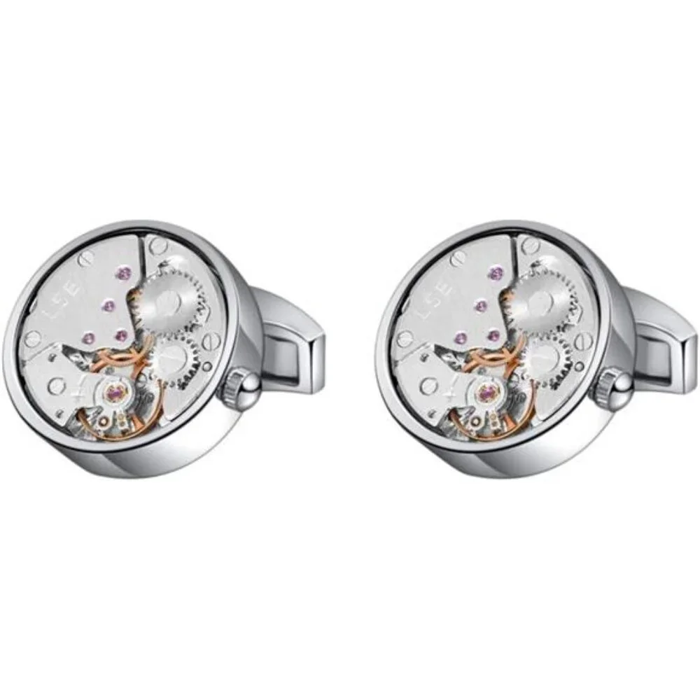Men's Cufflinks Watch Movement Design Brass Cuff Links